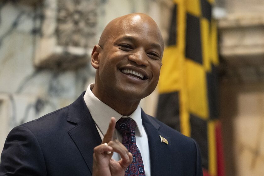 Maryland Gov. Wes Moore gives his first state of the state address, two weeks after being sworn as governor, Wednesday, Feb. 1, 2023, in Annapolis, Md. (AP Photo/Julio Cortez)