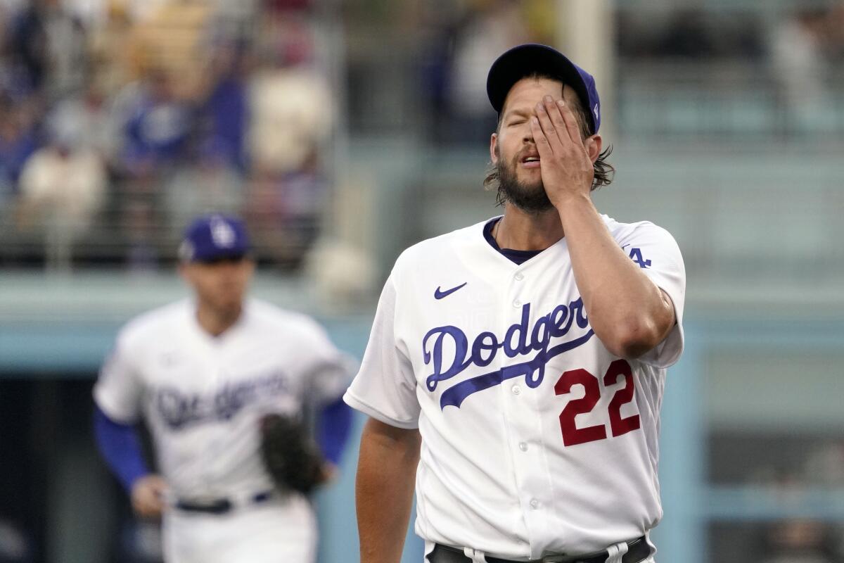 Los Angeles Dodgers starting pitcher Clayton Kershaw.