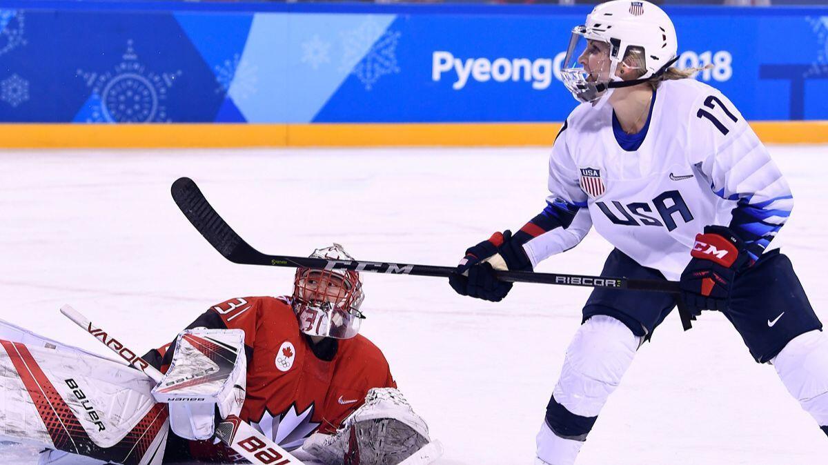 The U.S. women's hockey team is in the semifinals today.