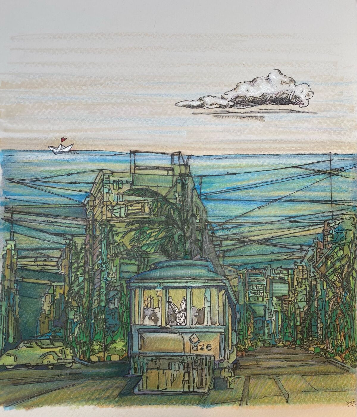 "Below the Surface," a drawing by Claire Starkweather Forrest