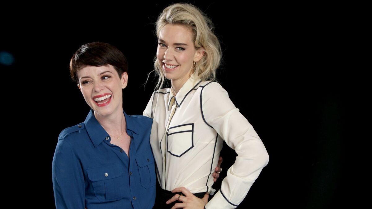 Actresses Claire Foy and Vanessa Kirby, who star as not always friendly sisters Queen Elizabeth and Princess Margaret, respectively on the hit Netflix series "The Crown."