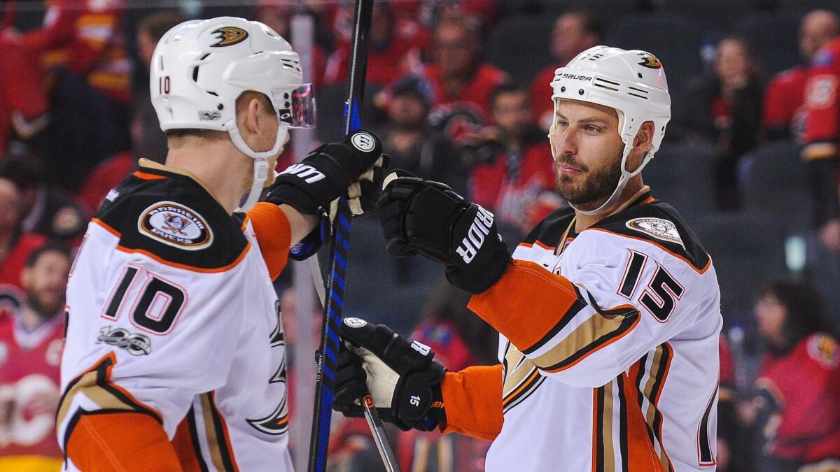 Corey Perry, left, and Ryan Getzlaf have been at the core of the Ducks' success for many seasons.