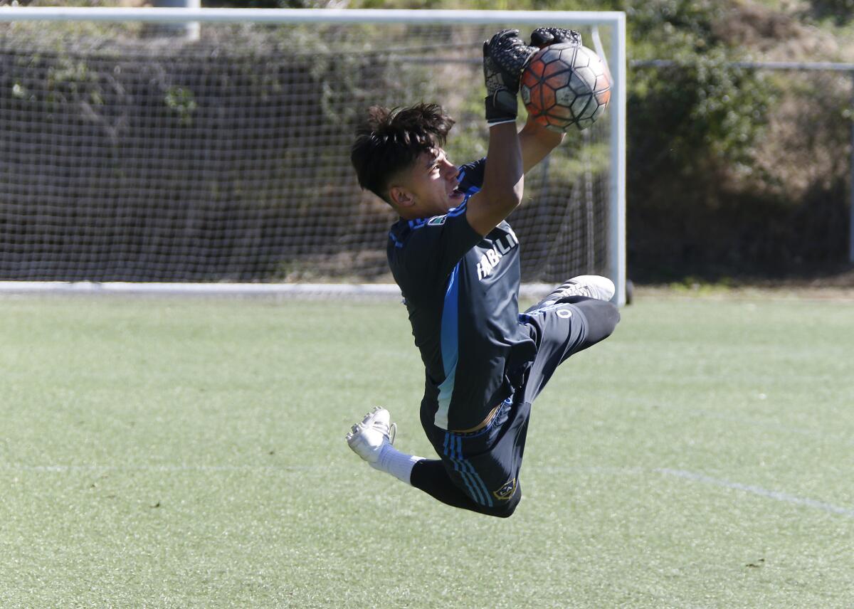 Edwyn Gutiérrez cuando entrenaba con el Galaxy.