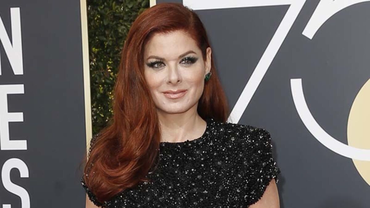 Debra Messing at the 2018 Golden Globes