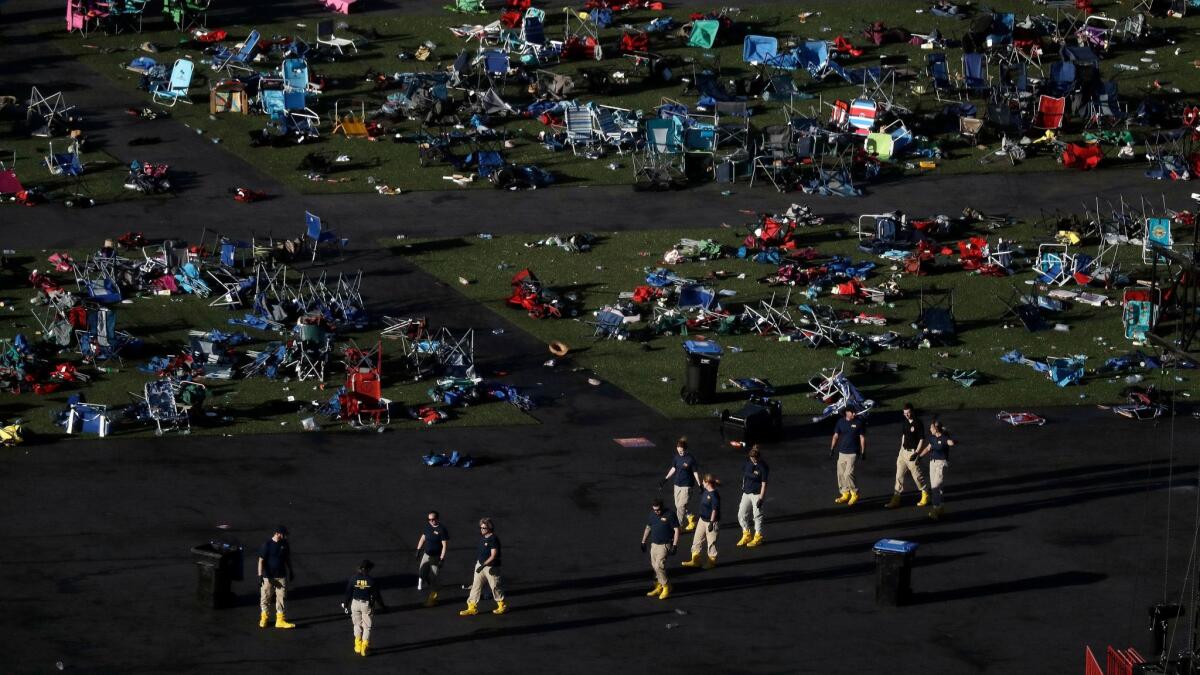 Investigators in Las Vegas two days after the deadliest mass shooting in modern American history.