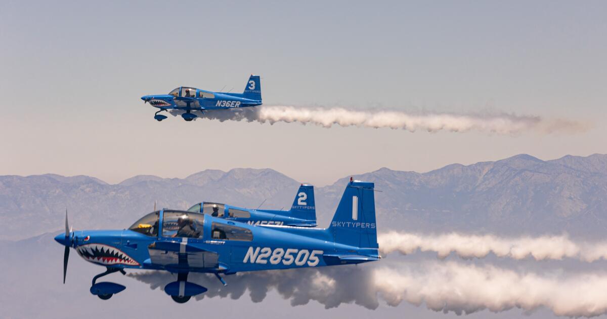 Skywriting is all over L.A., pushing Rose Parade, Blink-182 and