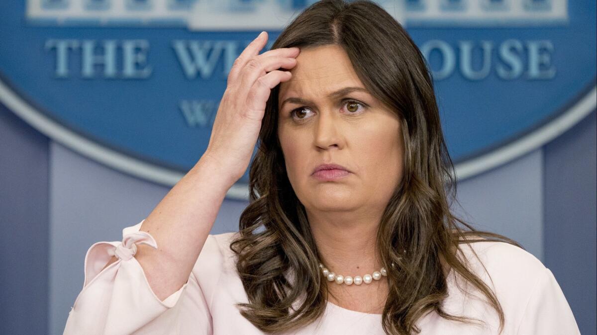 White House press secretary Sarah Huckabee Sanders.