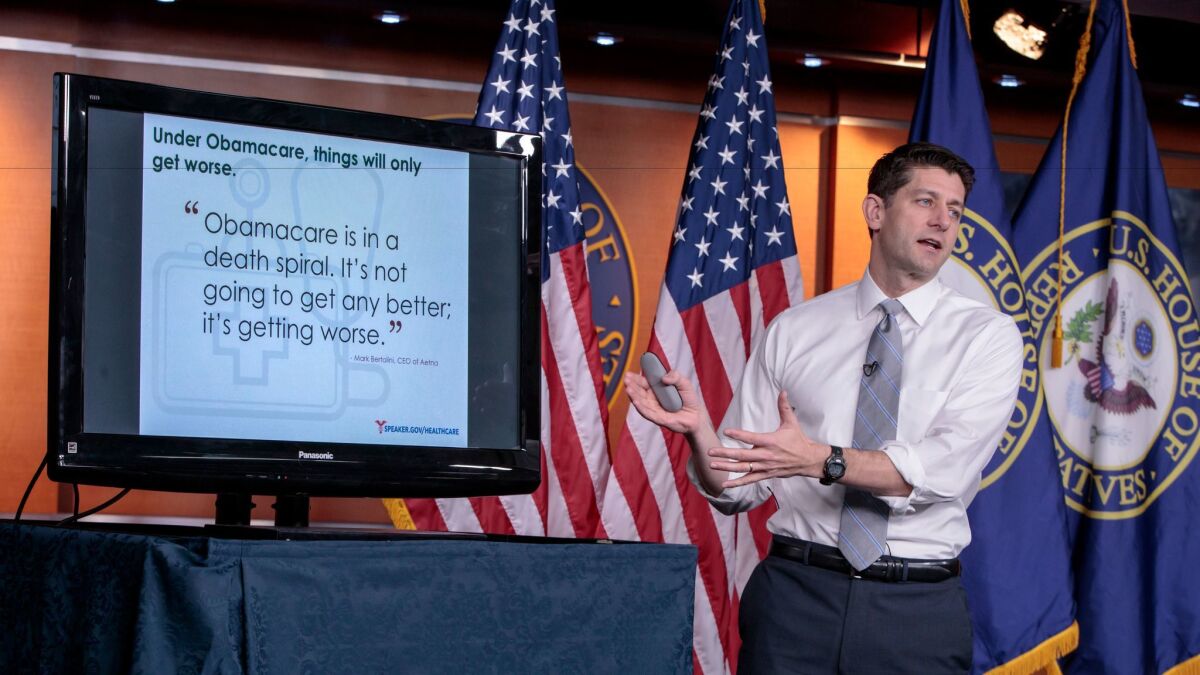 Maybe he's the job-killer: House Speaker Paul Ryan (R-Wis.), in early March trying to defend his Obamacare repeal plan by spreading rank untruths about the program.