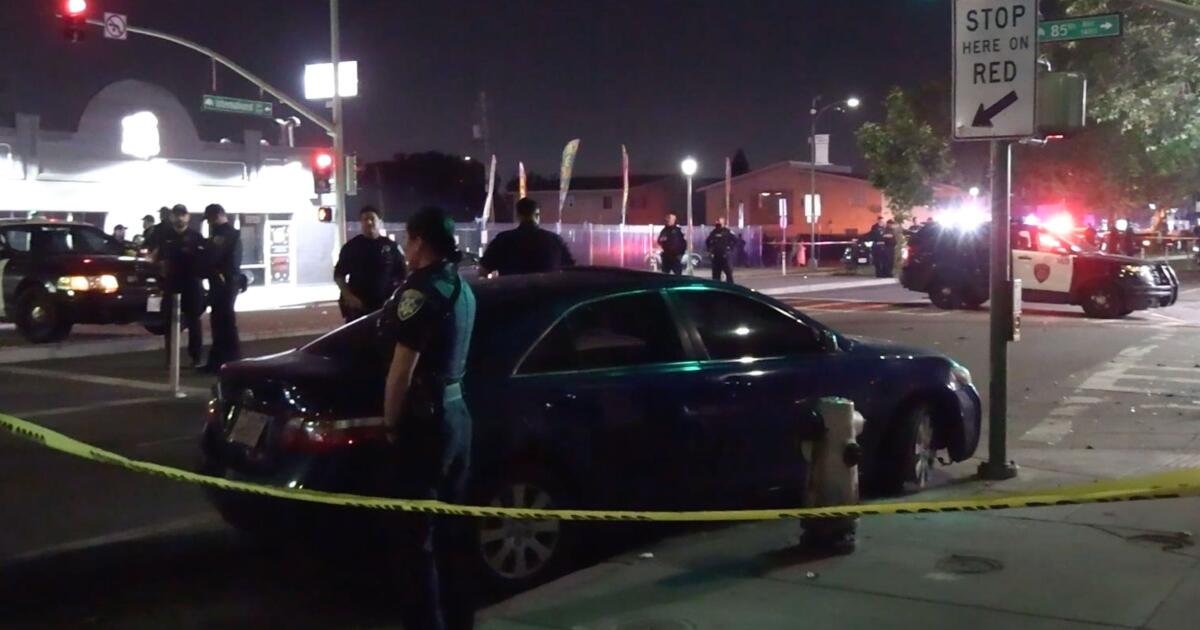 Oakland police department investigate corner of 85th Avenue and International Boulevard in Oakland.