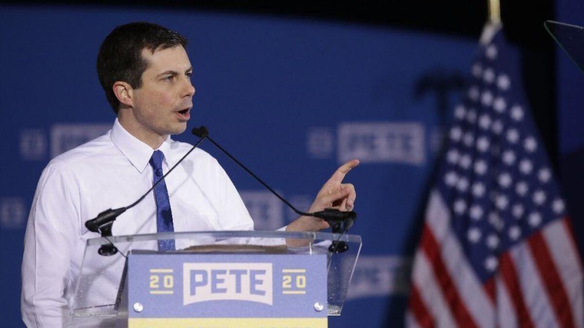 South Bend, Ind., Mayor Pete Buttigieg formally announces his presidential candidacy in South Bend on April 17.