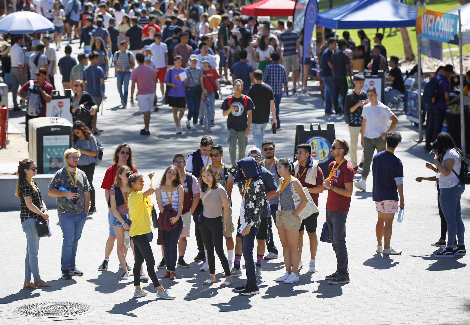 UCSD students walk across campus in September 2019.