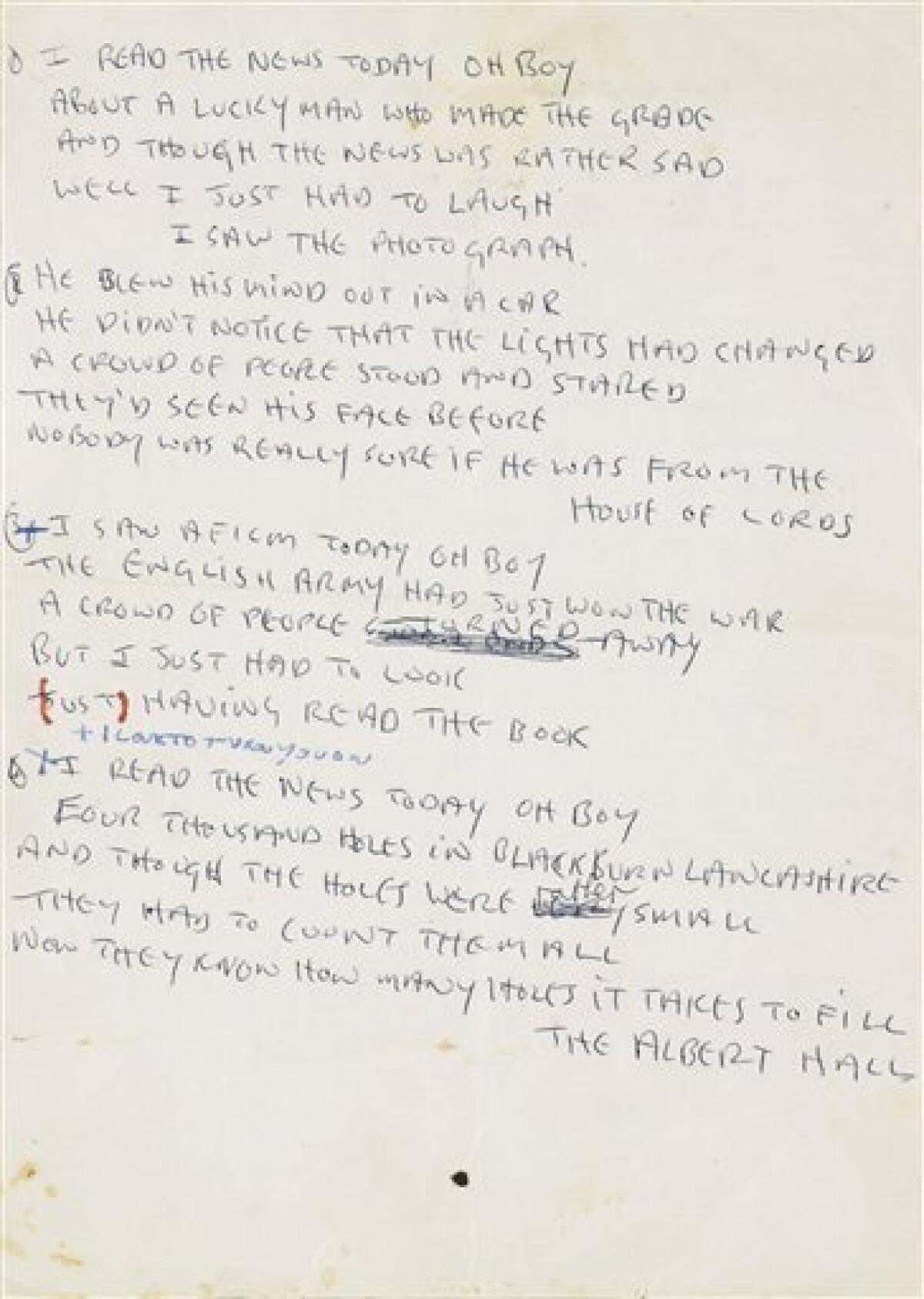 John Lennon lyrics to raise £300,000