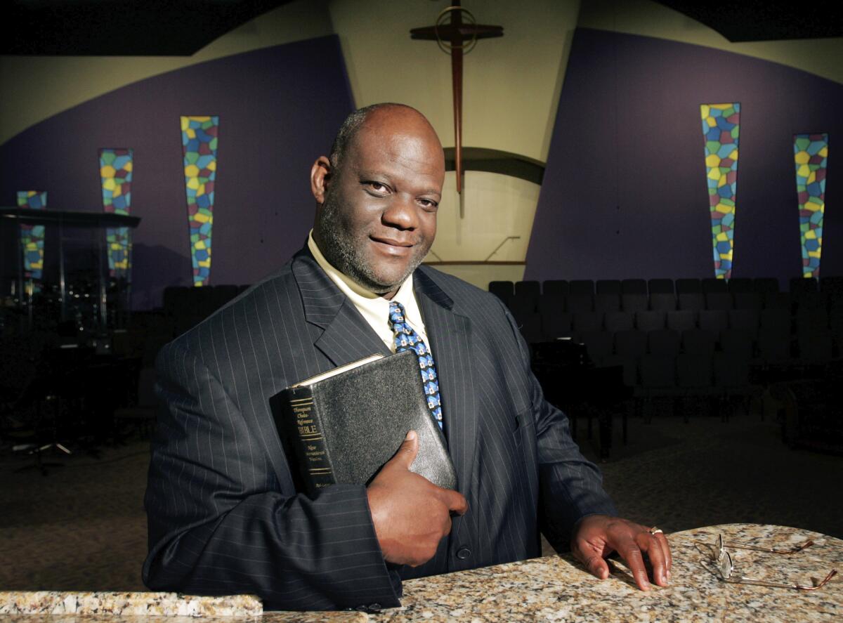 The Rev. Dwight McKissic poses for a portrait inside Cornerstone Baptist Church in Arlington, Texas, in 2006.