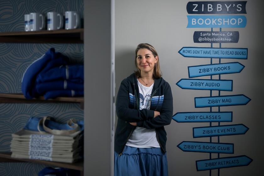 SANTA MONICA-CA-JANUARY 27, 2023: Zibby Owens is photographed at her new bookstore in Santa Monica, Zibby's Bookshop, on Friday, January 27, 2023. (Christina House / Los Angeles Times)