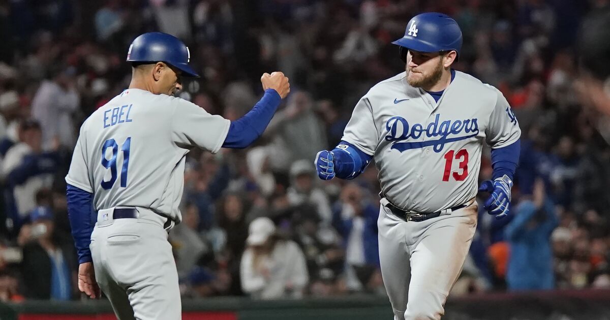 Max Muncy’s revised batting stance pays off in two-homer, seven-RBI game