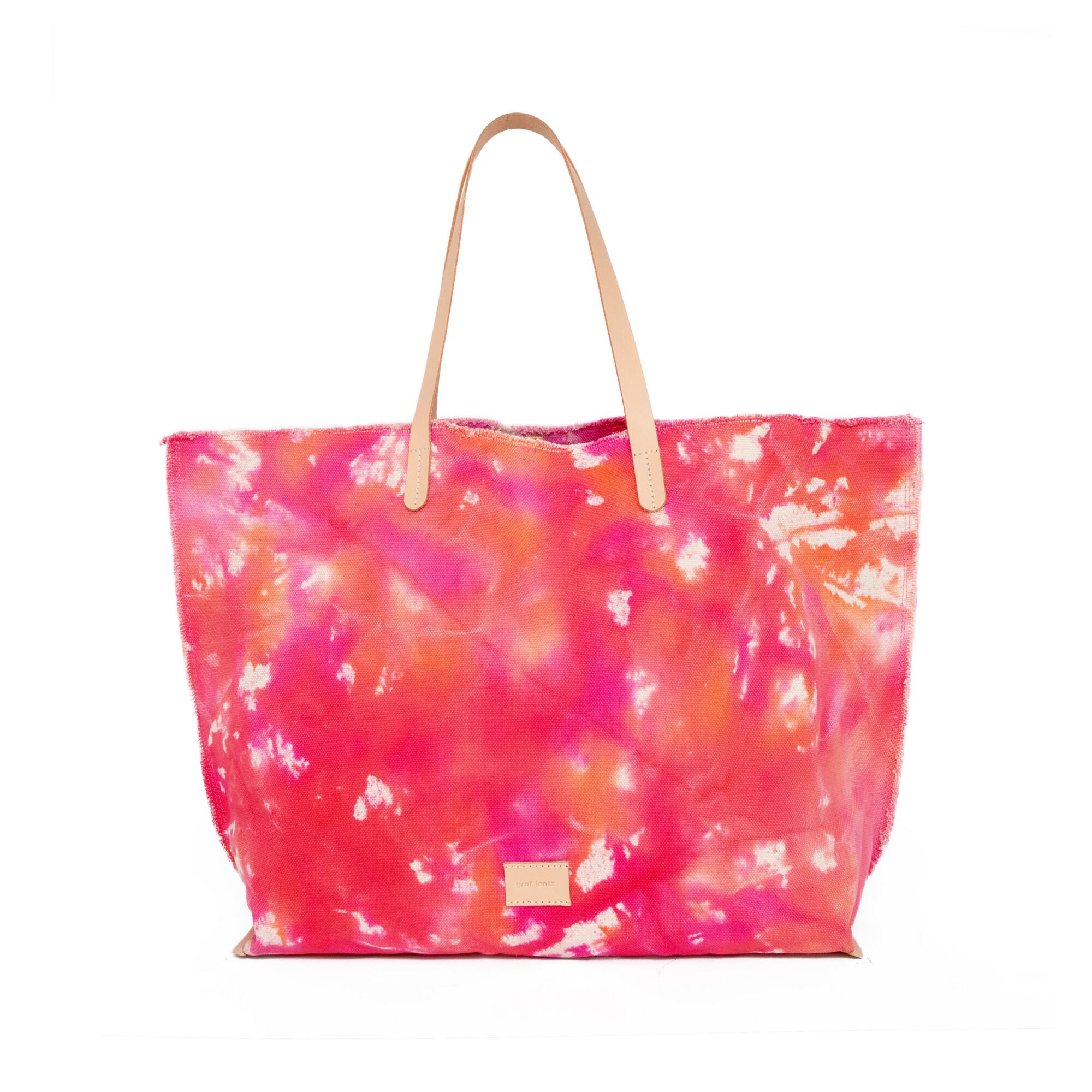 A tie-dye canvas bag.