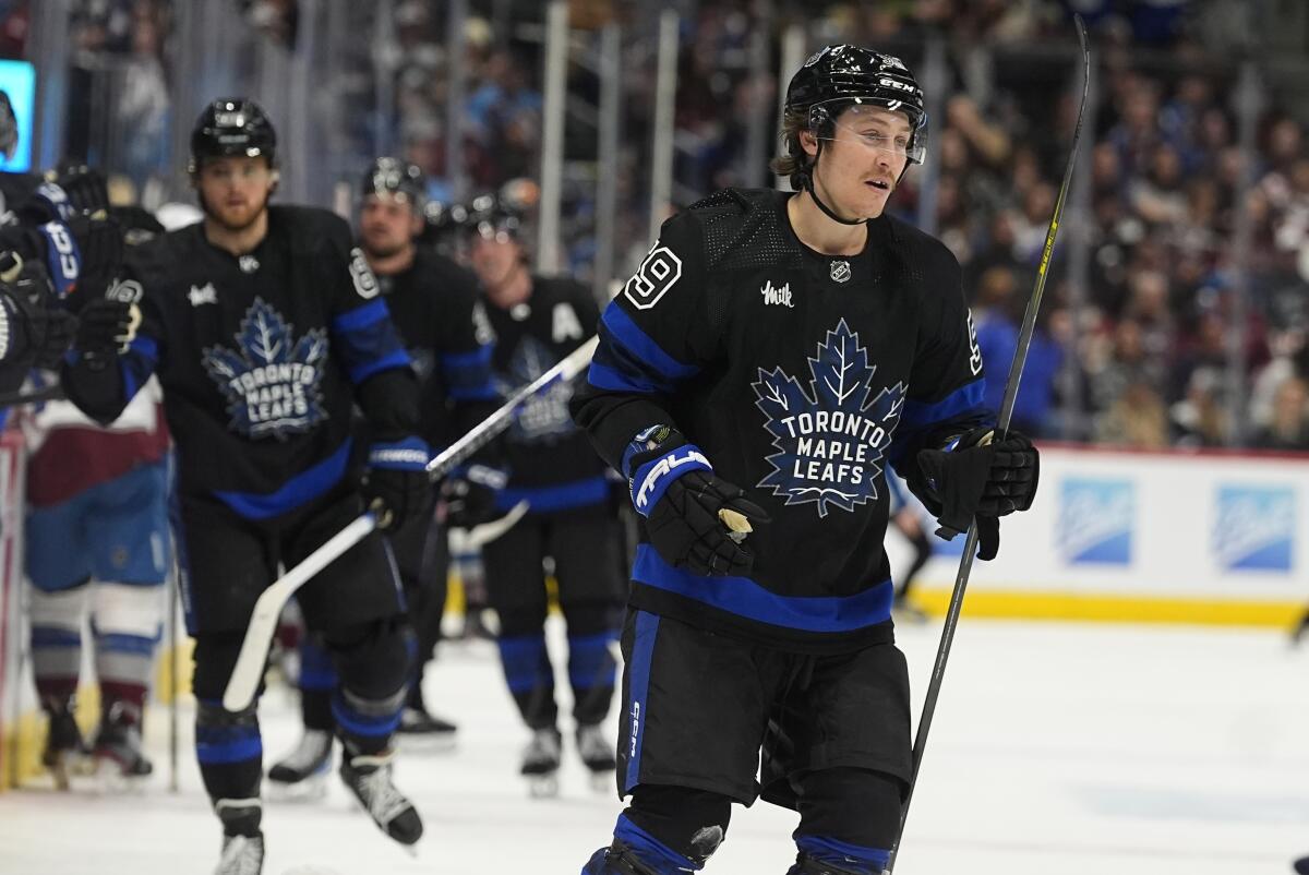 Tyler Bertuzzi records hat trick on his birthday as Maple Leafs beat  Avalanche 4-3 - The San Diego Union-Tribune