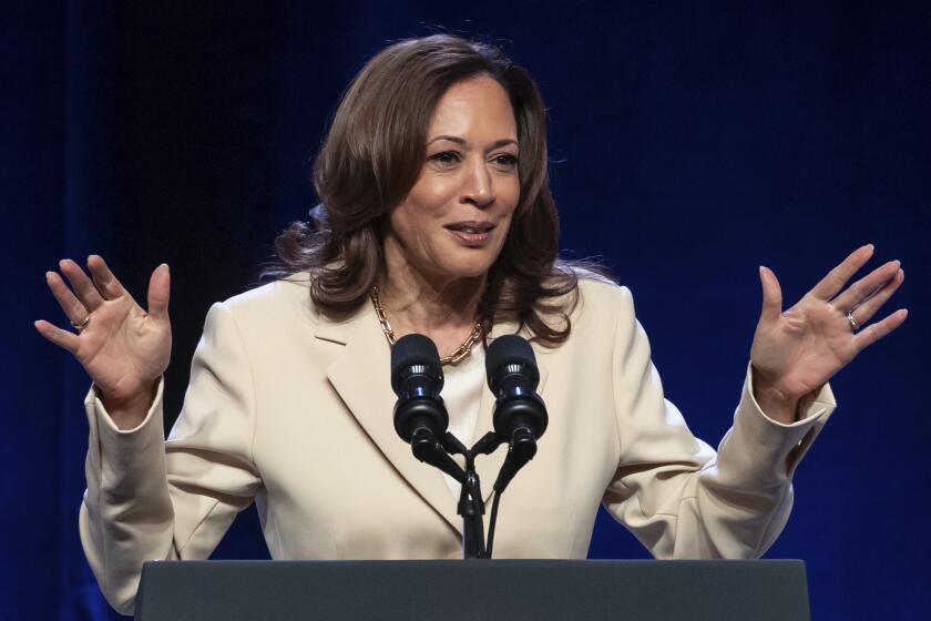 Vice President Kamala Harris speaks during the Unite Here Convention on Friday, June 21, 2024, in New York. (AP Photo/Yuki Iwamura)