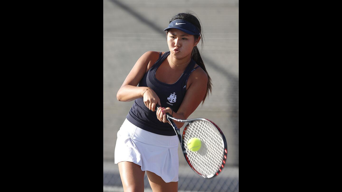 Photo Gallery: Newport Harbor girls' tennis vs. Los Alamitos