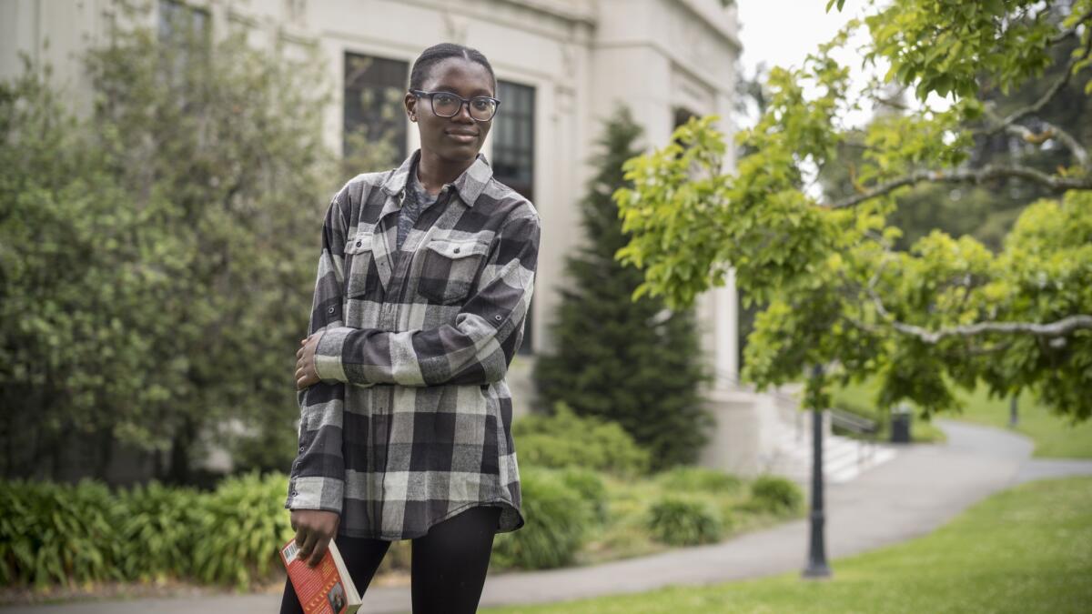 Ifechukwu Okeke is a UC Berkeley junior from Nigeria. She had lived in California for four years before transferring to UC Berkeley but didn't qualify for in-state tuition under UC's stringent residency rules, causing her to drop out of school for a year.