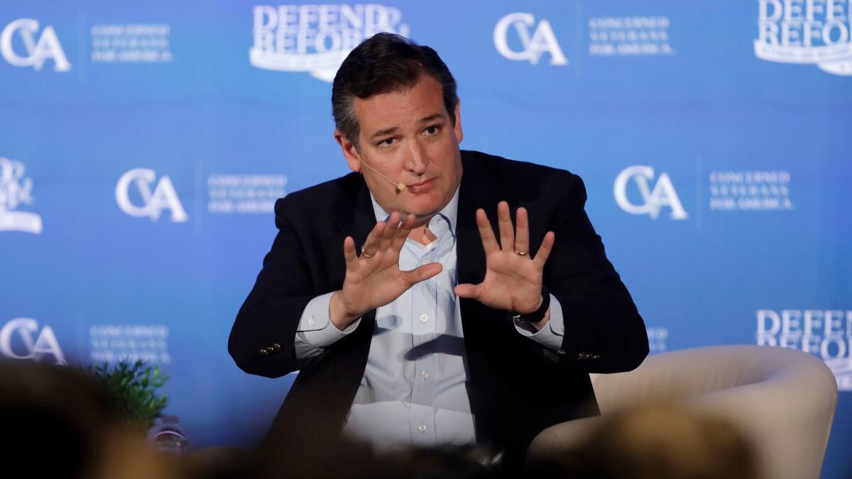 Worst idea yet? Sen. Ted Cruz of Texas describes his Obamacare repeal proposal at a town hall meeting Thursday.