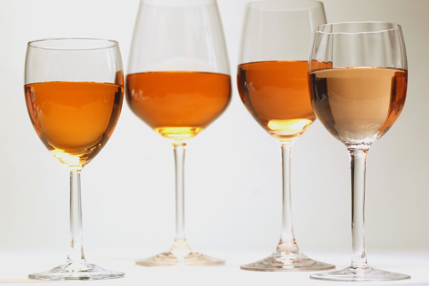 Rose wines come in a variety of colors, from a pale blush to a more robust coral.