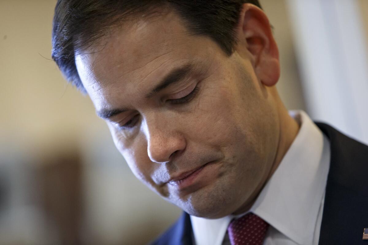 Fighting a 50-year-old war, and losing: Sen. Marco Rubio, R-Fla.,at a press conference Wednesday attacking President Obama's Cuba initiative.