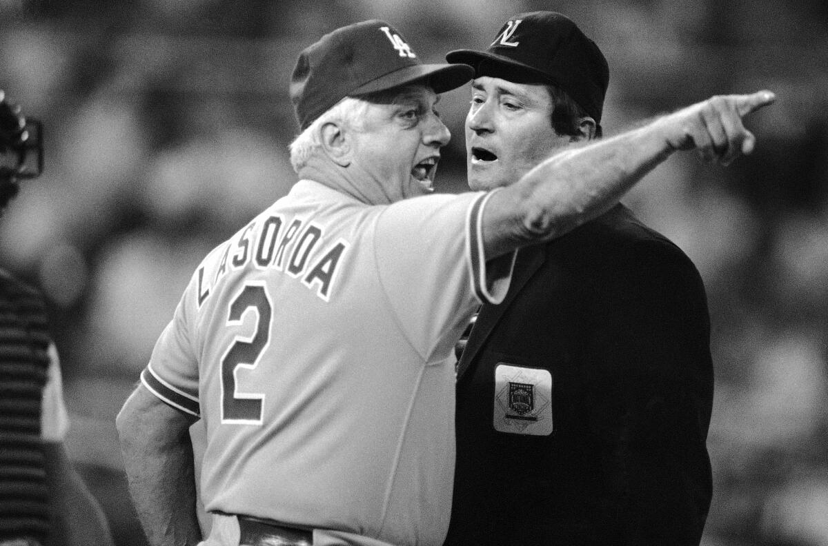 FILE - Los Angeles Dodgers manager Tommy Lasorda
