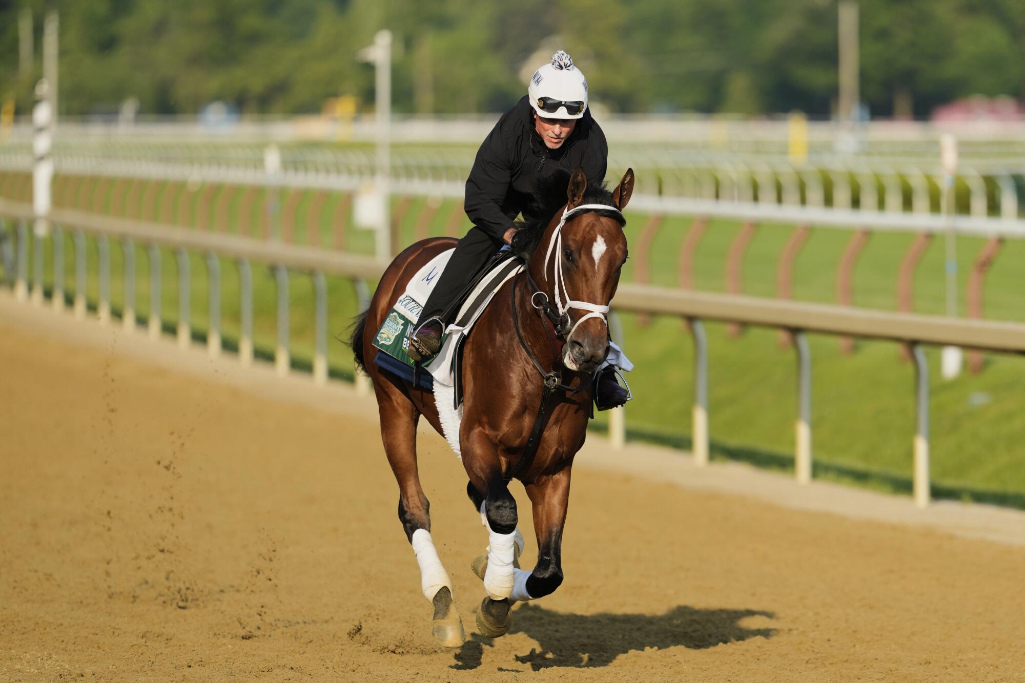 Journalism trains at Saratoga Race Course on Thursday.