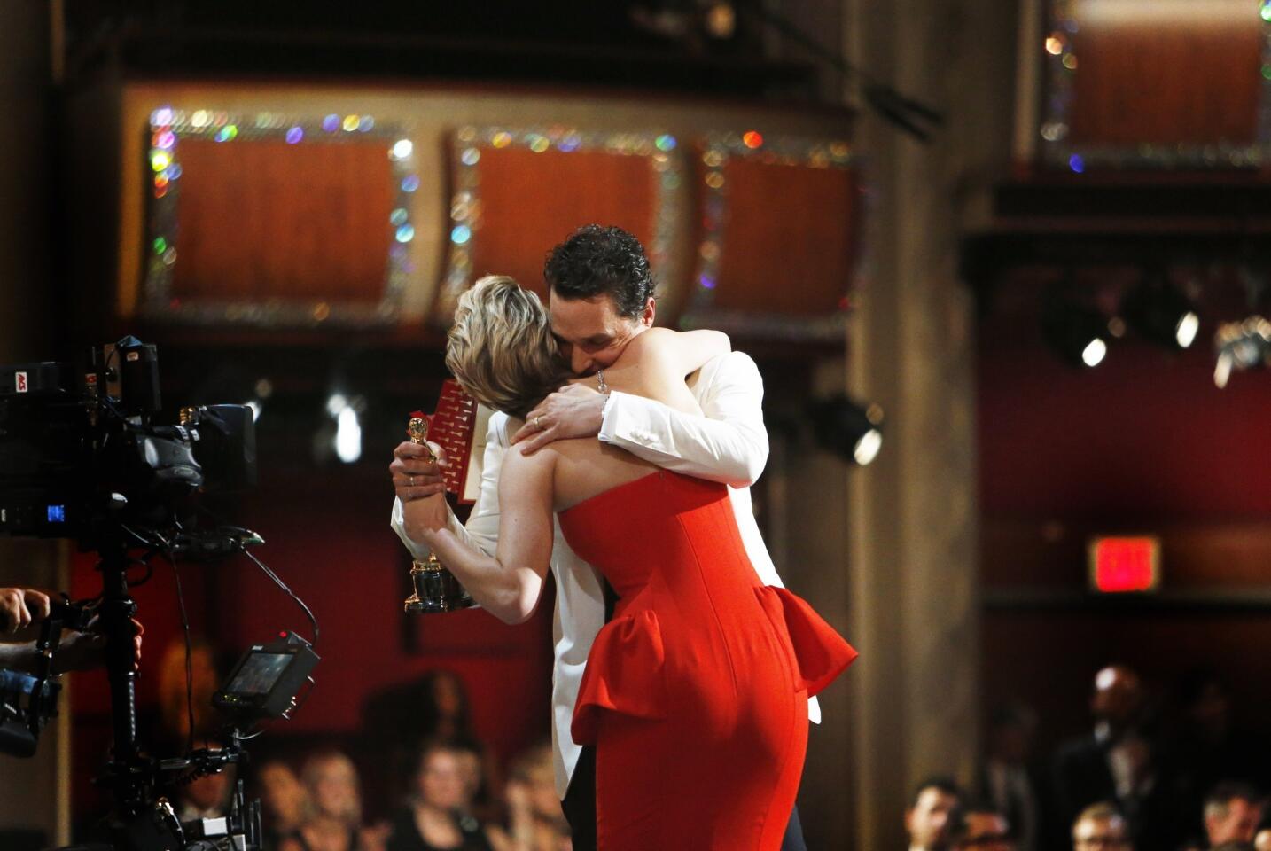 Backstage at the 2014 Academy Awards