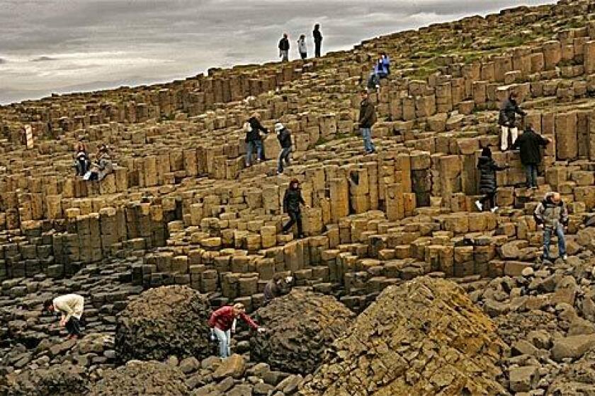 Giant's Causeway, right, is a major tourist attraction in Ireland. Its hexagonal columns of basalt were formed as molten lava cooled.