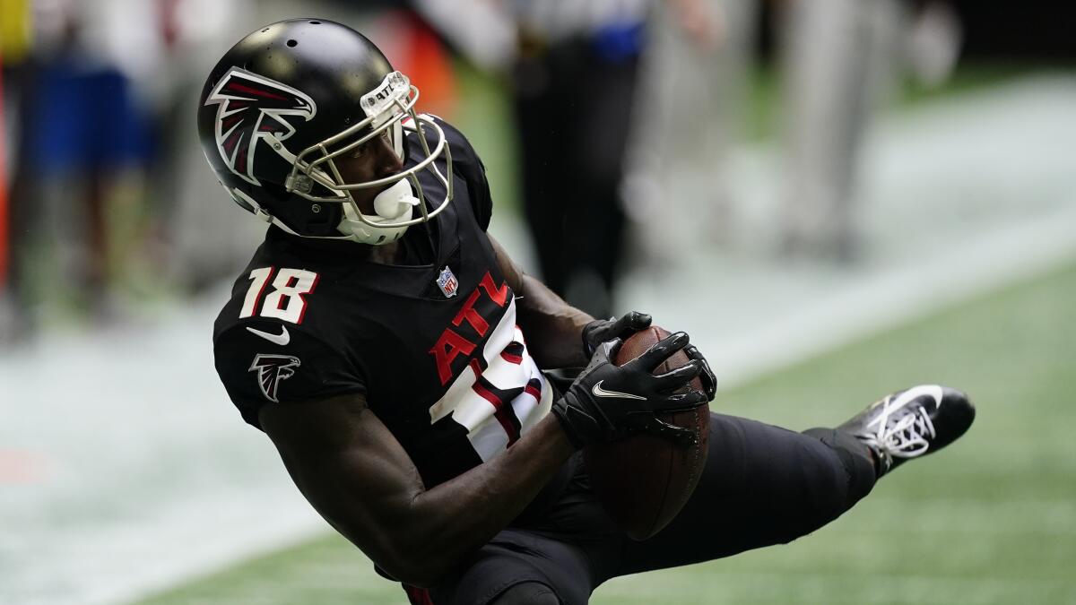 New York Jets defensive tackle Quinnen Williams vs. Atlanta Falcons wide  receiver Calvin Ridley