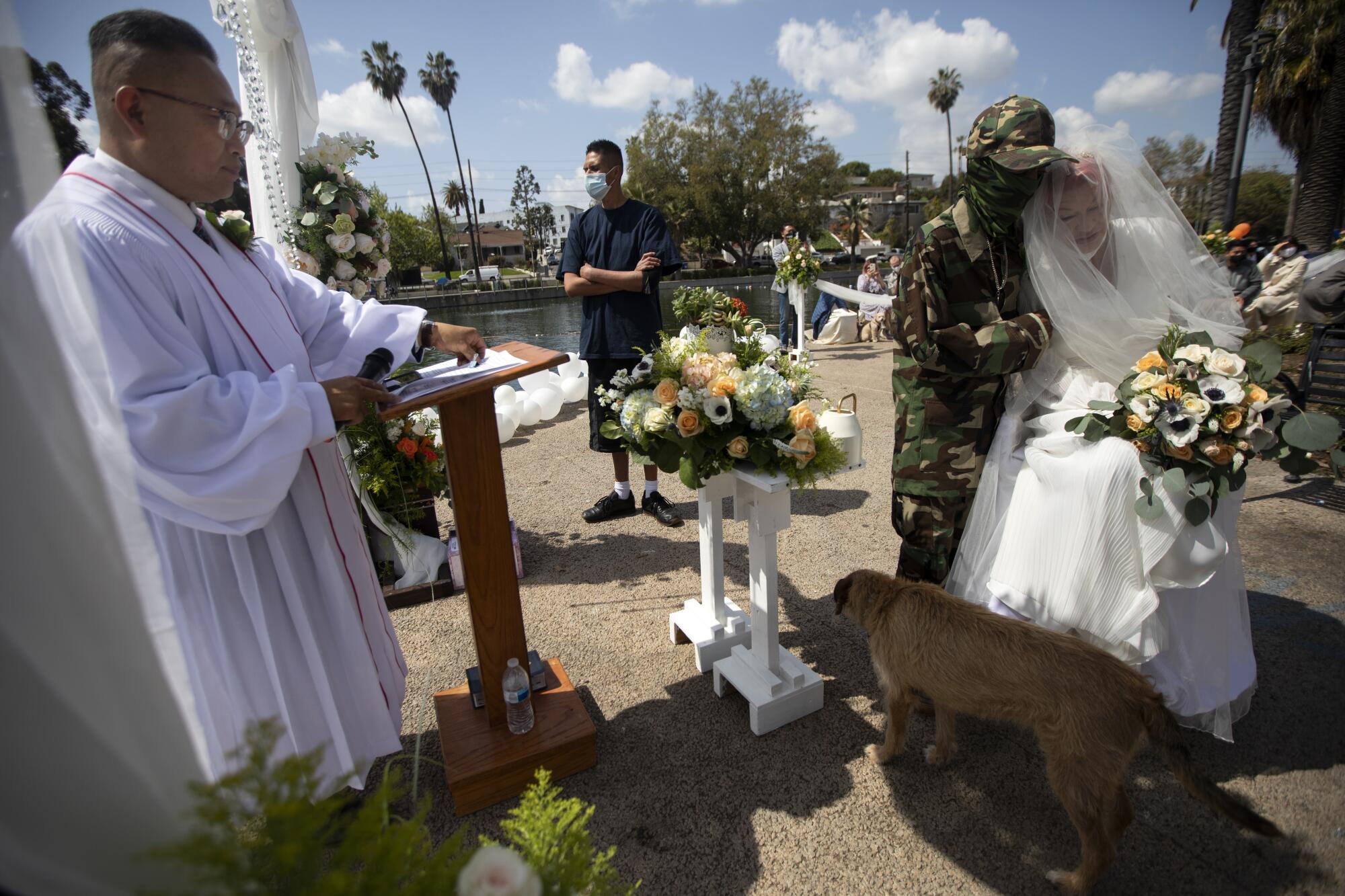 Outdoor wedding between Henry and Valerie Zeller.