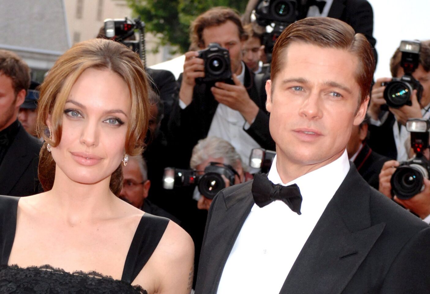Angelina Jolie and Brad Pitt arrive at the Festival Palace for a gala screening of the film "A Mighty Heart" running out of competition at the 60th Cannes Film Festival, on May 21, 2007.