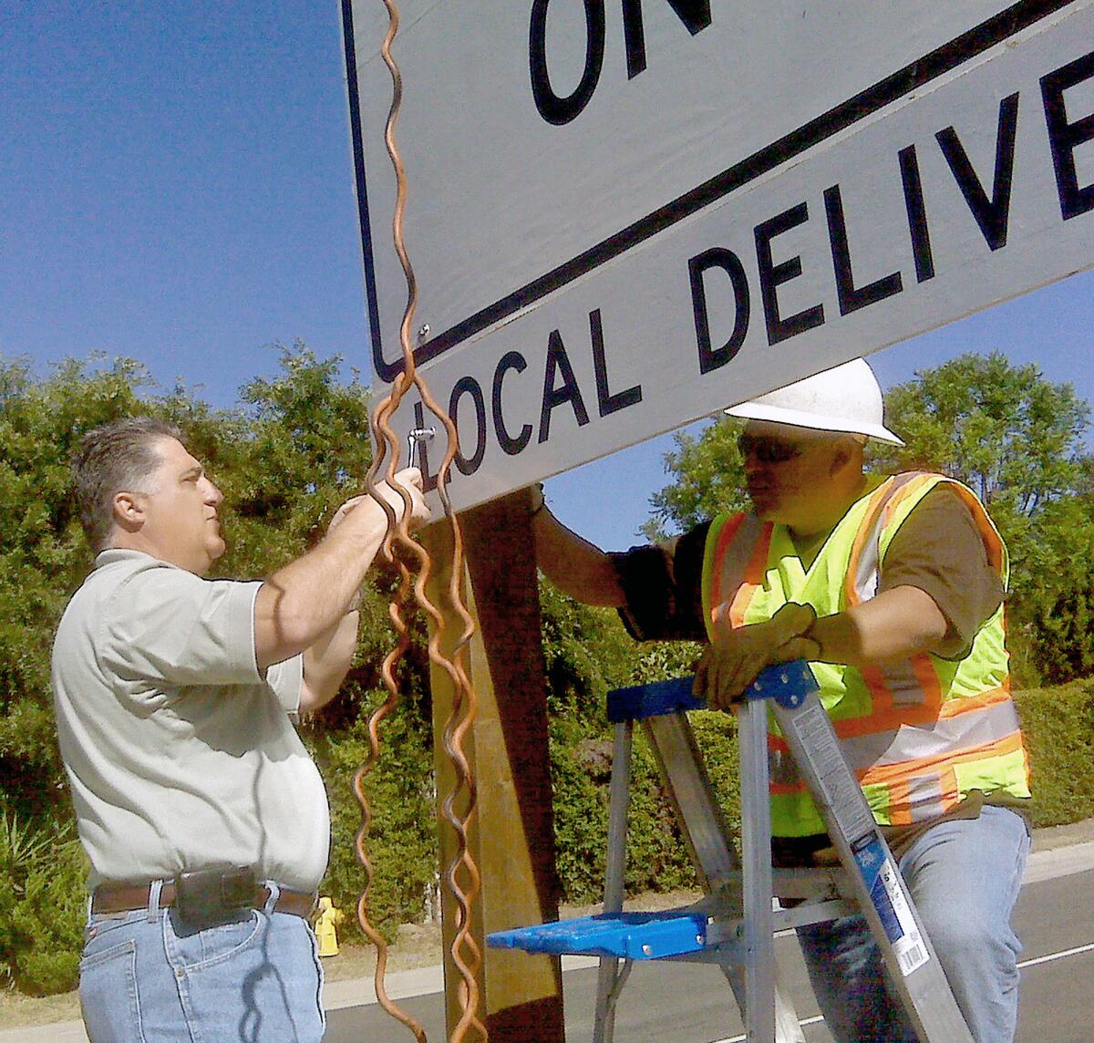 Caltrans sign installed on Angeles Crest Highway Aug. 2009