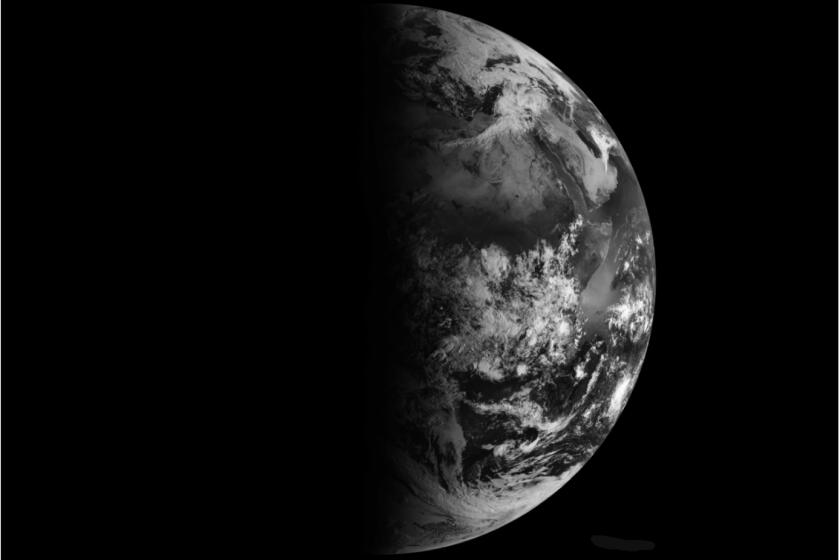 Satellite image of the Earth on the March equinox.