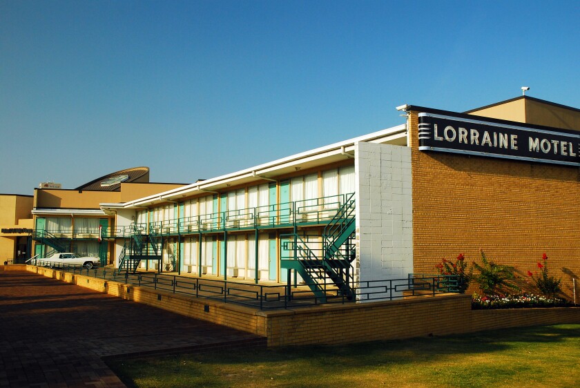 The Lorraine Motel in Memphis, Tennessee, site of the murder of Martin Luther King Jr. in 1968.