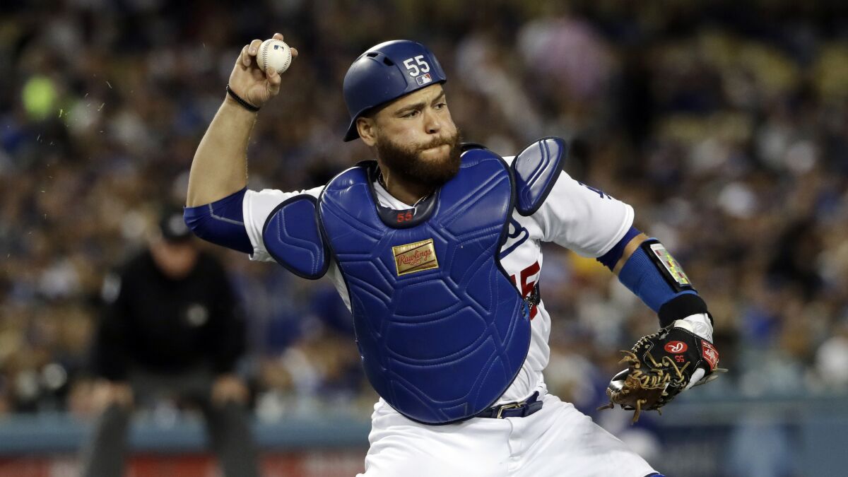 Los Angeles Dodgers catcher Russell Martin was placed on the 10-day injured list Wednesday with lower back inflamation.