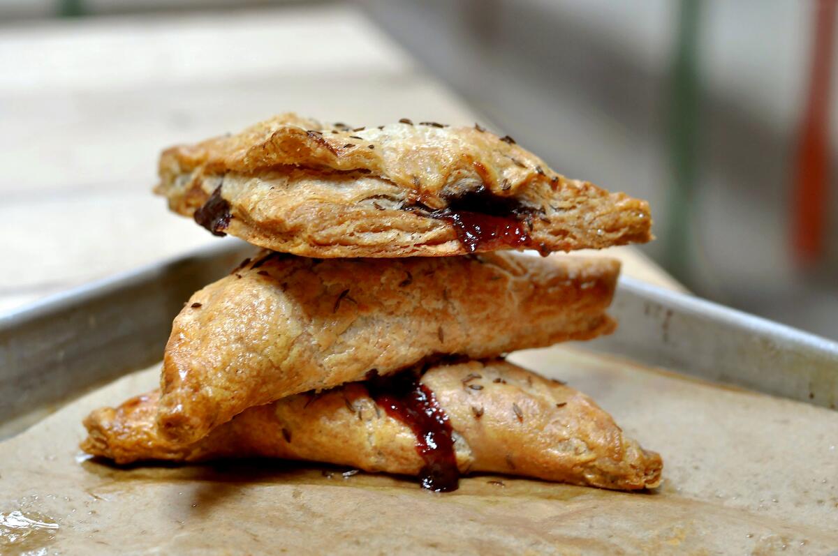 Rye-caraway-cherry hand pies from pastry chef Sarah Lange.