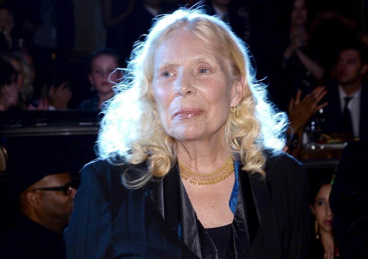 Joni Mitchell attends a gala in Beverly Hills in January 2014.