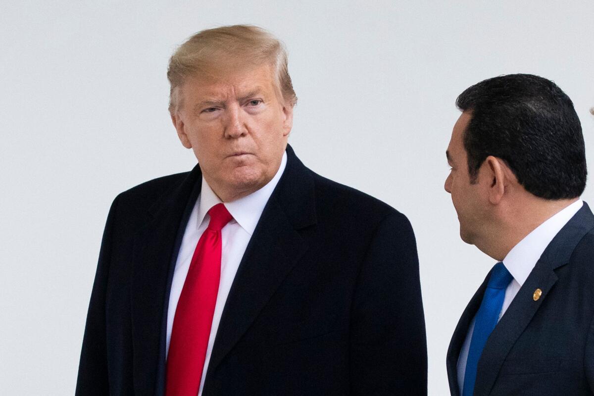 President Trump with Guatemalan President Jimmy Morales at the White House in December