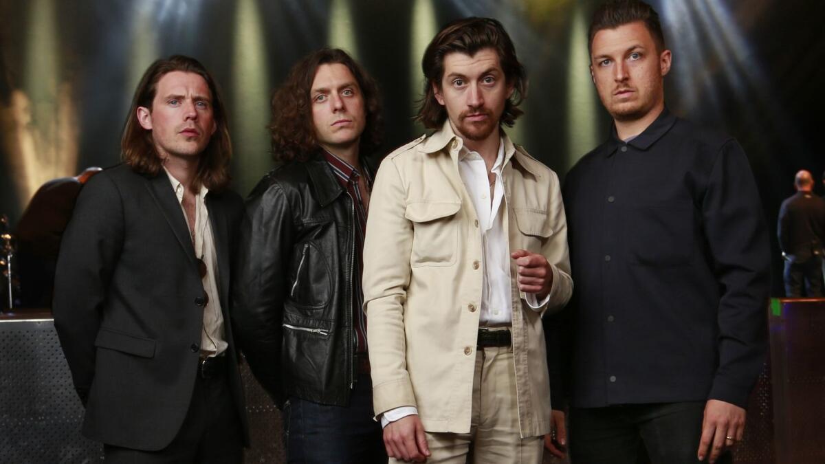 Jamie Cook, from left, Nick O'Malley, Alex Turner and Matt Helders of the rock band Arctic Monkeys.