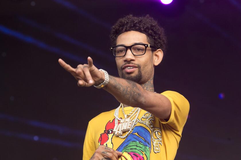 PnB Rock performs on Day 3 of the 2018 Firefly Music Festival at The Woodland