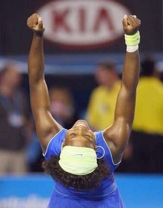 Serena Williams rejoices