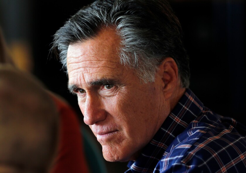 A portrait of Sen. Mitt Romney.