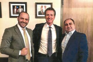 U.S. District Court exhibit shows Edgar Sargsyan and John Balian posing with Gavin Newsom