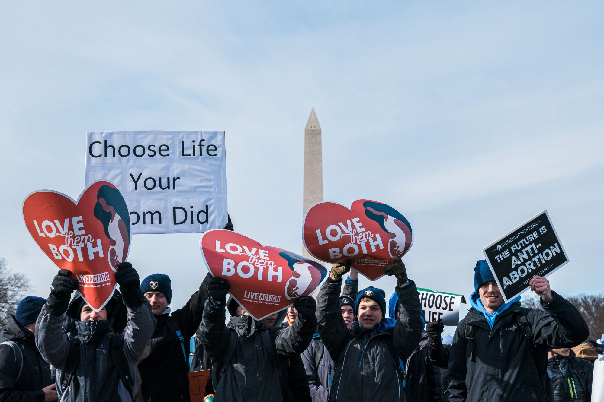 Abortion  opponents attend the March for Life on  Jan. 21 in Washington.