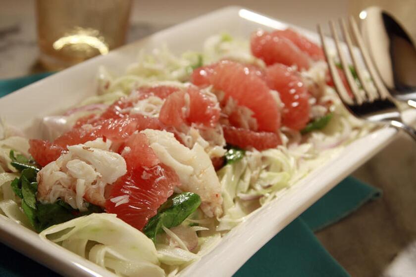 Recipe: Pink grapefruit and fennel salad with crab