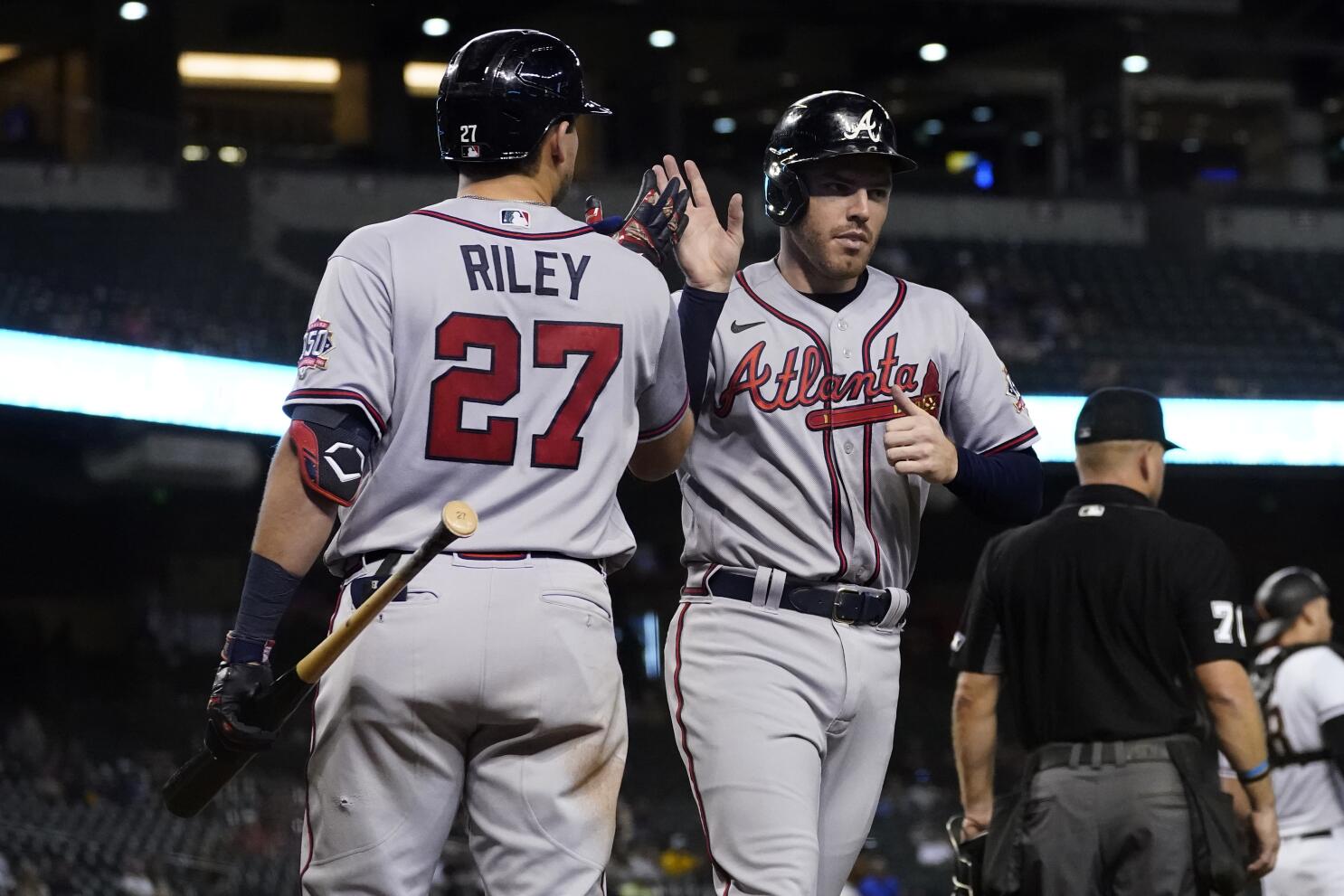 Austin Riley of the Atlanta Braves bats against the Detroit Tigers at