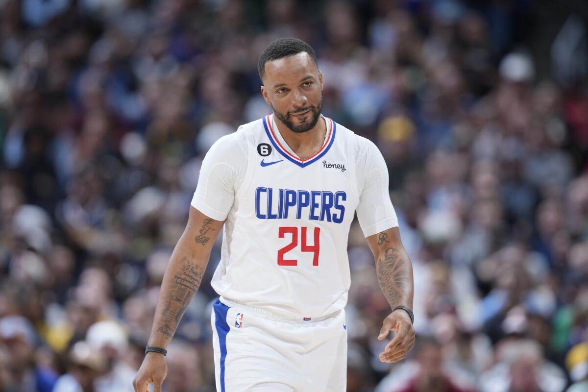 Los Angeles Clippers forward Norman Powell (24) in the second half of an NBA basketball game  Feb. 26 in Denver.